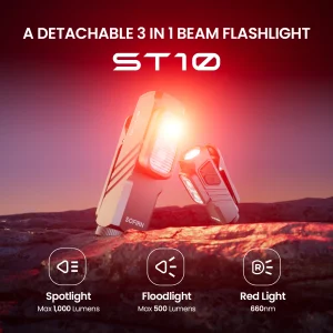 1000LM Mini EDC Flashlight with Red Light