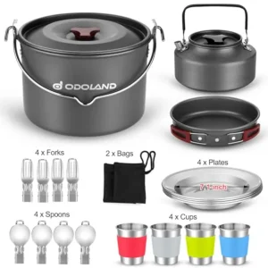 22PCS Camping Cookware Set for 4